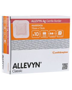 ALLEVYN Ag Gentle Border 7,5x7,5 cm Wundverband