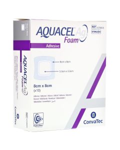 AQUACEL Ag Foam adhäsiv 8x8 cm Verband