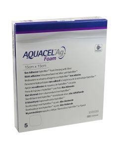 AQUACEL Ag Foam nicht adhäsiv 15x15 cm Verband