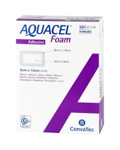 AQUACEL Foam adhäsiv 8x13 cm Verband