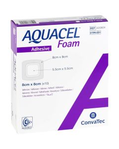 AQUACEL Foam adhäsiv 8x8 cm Verband