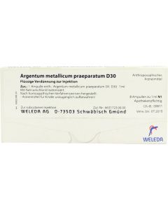 ARGENTUM METALLICUM praeparatum D 30 Ampullen