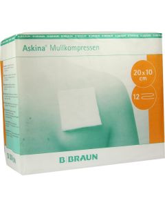 ASKINA Mullkompressen 10x20 cm unsteril 12fach