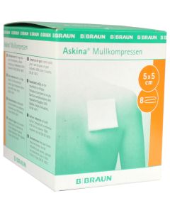 ASKINA Mullkompressen 5x5 cm steril 8fach