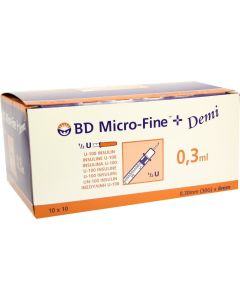 BD MICRO-FINE+ Insulinspr.0,3 ml U100 0,3x8 mm