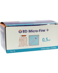 BD MICRO-FINE+ Insulinspr.0,5 ml U100 12,7 mm