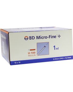 BD Micro-Fine+ U100 Insulin Spritzen 12.7mm-100 X 1 ml