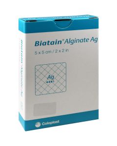 BIATAIN Alginate Ag Kompressen 5x5 cm mit Silber