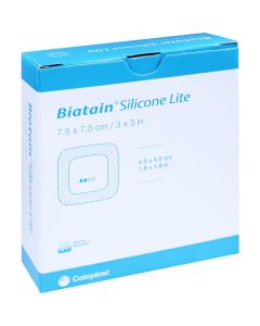 BIATAIN Silicone Lite Schaumverband 7,5x7,5 cm