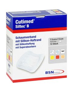 CUTIMED Siltec B Schaumverb.7,5x7,5 cm m.Haftr.