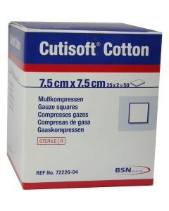 CUTISOFT Cotton Kompr.7,5x7,5 cm steril