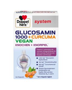 DOPPELHERZ Glucosamin 1000+Curcuma vegan syst.Kps.