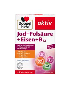 DOPPELHERZ Jod+Folsäure+Eisen+B12 Tabletten