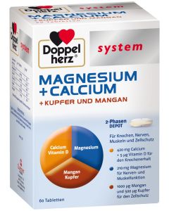 DOPPELHERZ Magnesium+Calc.+Kupfer+Mangan syst.Tab.