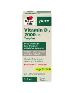 DOPPELHERZ Vitamin D3 2000 I.E. pure Tropfen