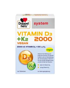 DOPPELHERZ Vitamin D3 2000+K2 system Tabletten