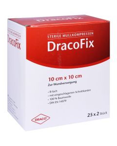 DRACOFIX PEEL Kompressen 10x10 cm steril 8fach