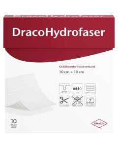 DRACOHYDROFASER 10x10 cm gelbildender Faserverband