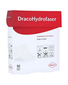 DRACOHYDROFASER 5x5 cm gelbildender Faserverband
