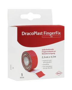 DRACOPLAST FingerFix 2,5 cmx4,5 m m.Wundk.rot