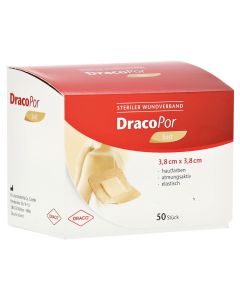 DRACOPOR Wundverband 3,8x3,8 cm steril hautfarben