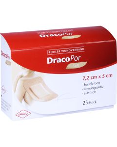 DRACOPOR Wundverband 5x7,2 cm steril hautfarben