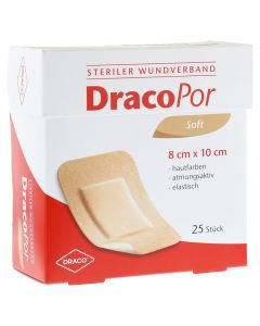 DRACOPOR Wundverband 8x10 cm steril hautfarben