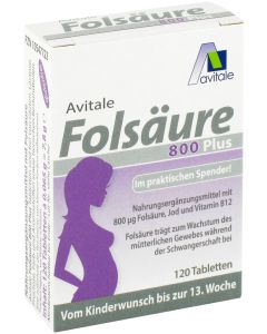 FOLSÄURE 800 Plus B12+Jod Tabletten