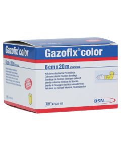 GAZOFIX color Fixierbinde kohäsiv 6 cmx20 m gelb