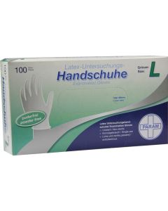 HANDSCHUHE Einmal Latex puderfrei L