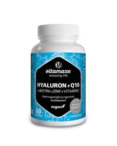 HYALURONSÄURE 200 mg hochdos.+Coenzym Q10 vegan-60 St