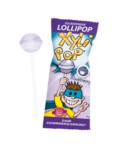 MIRADENT XyliPOP Lolli Zahnpflegelolli Blaubeere