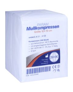 MULLKOMPRESSEN 10x10 cm unsteril 8fach