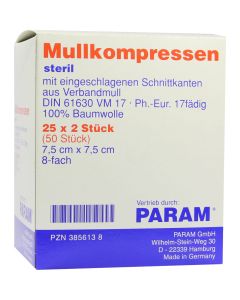 MULLKOMPRESSEN 7,5x7,5 cm steril 8fach