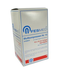 MULLKOMPRESSEN ES 10x10 cm unsteril 12fach Gr.13