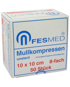 MULLKOMPRESSEN ES 10x10 cm unsteril 8fach