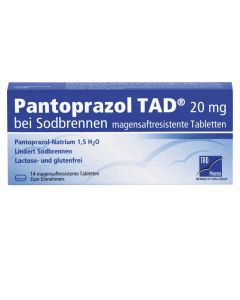 PANTOPRAZOL TAD 20 mg b.Sodbrenn. magensaftr.Tabl.