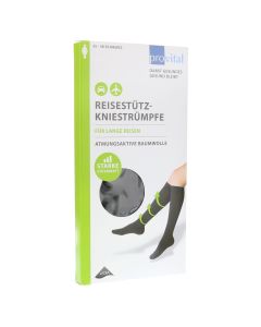 PROVITAL Reisekniestrümpfe Gr.35-38 schwar.Baumw.