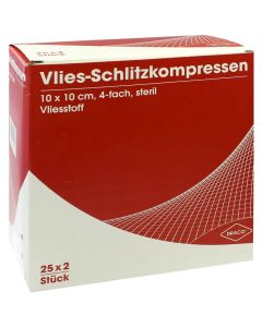 SCHLITZKOMPRESSEN Vlies 10x10 cm steril 4fach