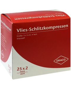 SCHLITZKOMPRESSEN Vlies 5x5 cm steril 4fach