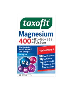 TAXOFIT Magnesium 400+B1+B6+B12+Folsäure Tabletten