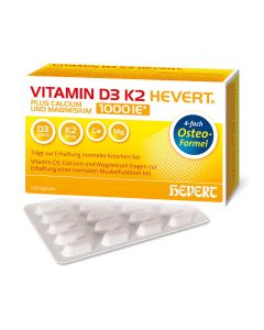 VITAMIN D3 K2 Hevert plus Ca Mg 1000 IE/2 Kapseln