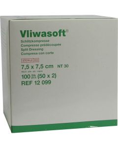 VLIWASOFT Schlitzkompressen 7,5x7,5 cm steril 4l.