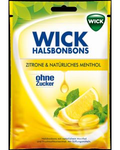 WICK Zitrone &amp; natürliches Menthol Bonb.o.Zucker