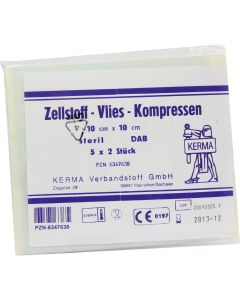 ZELLSTOFF VLIES KOMPRESSEN 10x10 cm steril