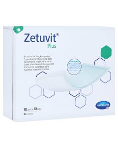 ZETUVIT Plus extrastarke Saugkompr.steril 10x10 cm