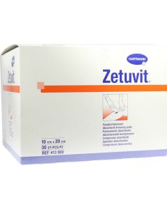 ZETUVIT Saugkompressen unsteril 10x20 cm