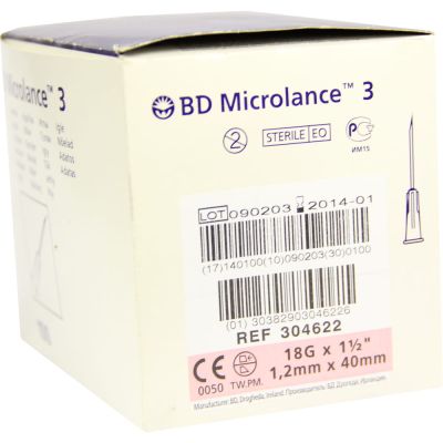 BD MICROLANCE Kanüle 18 G 1 1/2 40 mm trans.