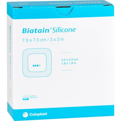 BIATAIN Silicone Schaumverband 7,5x7,5 cm