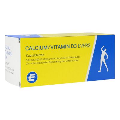 CALCIUM/VITAMIN D3 Evers 600 mg/400 I.E Kautabl.